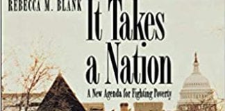 Book cover showing row house with US capitol dome in background and title It Takes a Nation: A New Agenda for Fighting Poverty