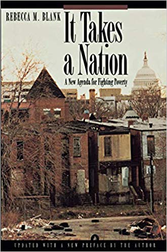 Book cover showing row house with US capitol dome in background and title It Takes a Nation: A New Agenda for Fighting Poverty
