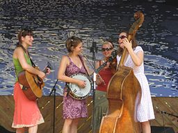 community assets: four women perform bluegrass music
