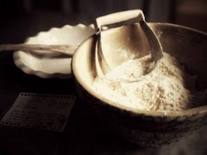 recipe: mixing bowl with flour