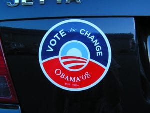 Barack Obama Official 2008 President Campaign Bumper Sticker Blue 