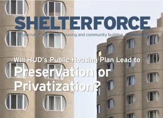 The cover of Shelterforce's 162nd issue, Preservation or Privatization.