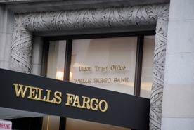 tainted loans: image shows Wells Fargo sign