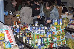 a food pantry that was part of recovery efforts after Hurricane Sandy