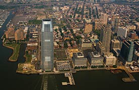 redevelopment. Aerial view of Jersey City