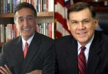 Shelterforce spoke with (from left) former HUD secretaries Henry Cisneros, who worked under President Clinton, and Mel Martinez, who worked under President Bush.