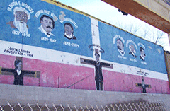 “La Crucifixion de Don Pedro,” the oldest Puerto Rican mural in Humboldt Park.