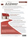 A drawing of a house with a red roof and a red path leading from door is accompanied by text explaining reasons why shared-equity homeownership makes sense in weak-market areas. Image links to pdf version.