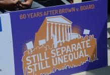 sign at 2014 brown v. board rally