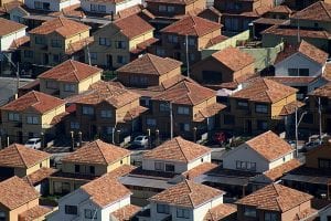 Aerial view of roofs