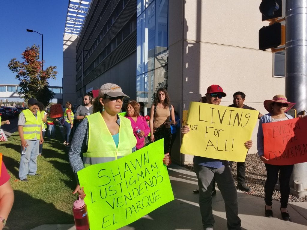 protesters with signs