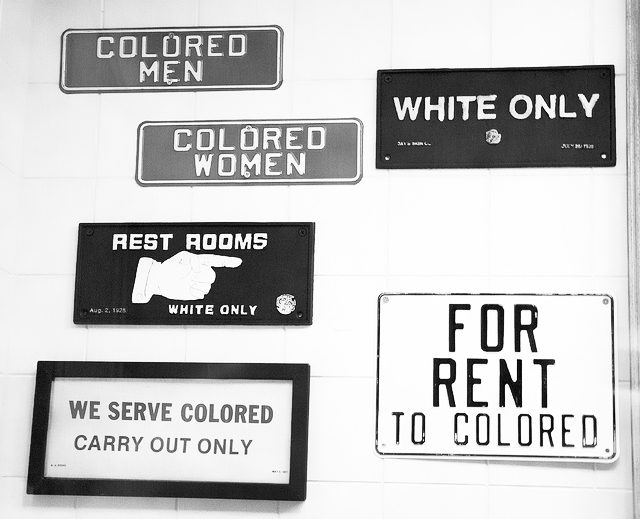 Display of Jim Crow-era signs