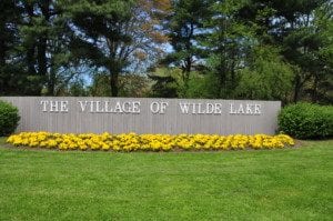 The entrance to The Village of Wilde Lake in Columbia, Maryland.