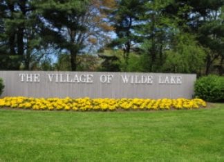 The entrance to The Village of Wilde Lake in Columbia, Maryland.
