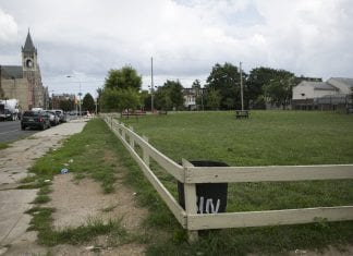A once-vacant lot in Philadelphia that has been cleaned.
