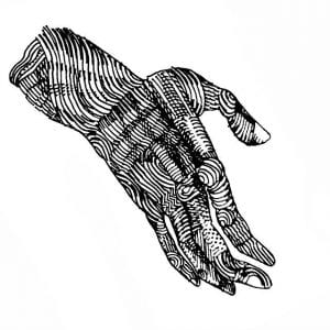 line drawing of a hand