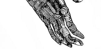 line drawing of a hand