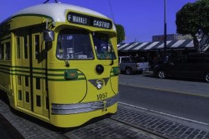 The F Market line is one of several light rail lines in San Francisco that uses historic equipment.