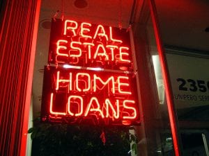 neon home loan sign