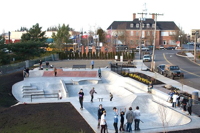 skaters at skate park
