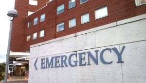 An emergency entrance of a hospital.