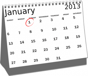 January 2013 calendar