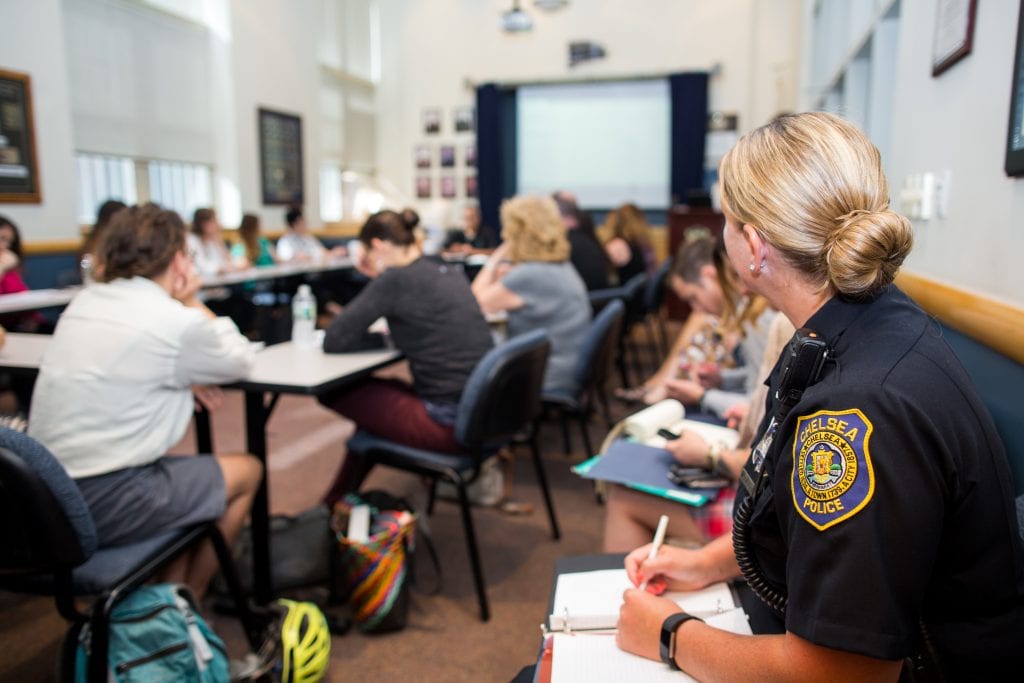 A meeting of the Chelsea Hub in Massachusetts.