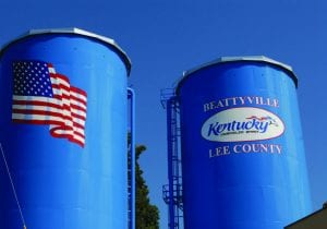 water storage tanks in Beattyville, Lee County, Kentucky