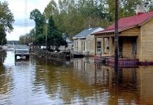 A flooded street in Princeville, North Carolina.
