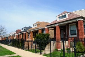 Image of a row of bungalow homes in Chicago