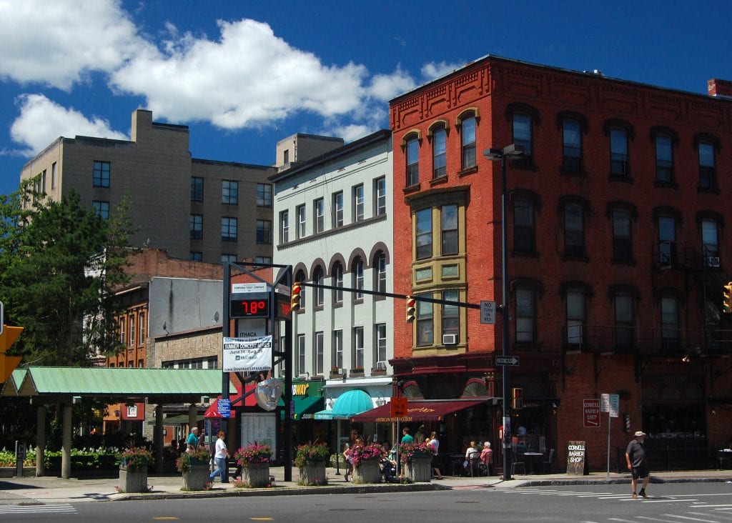 Photo of the Commons in downtown Ithaca