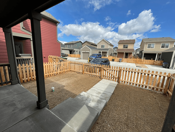 The backyard of a property that's part of Elevation Community Land Trust. The CLT is trying to achieve scale with the 300 or so properties it has in the pipeline.