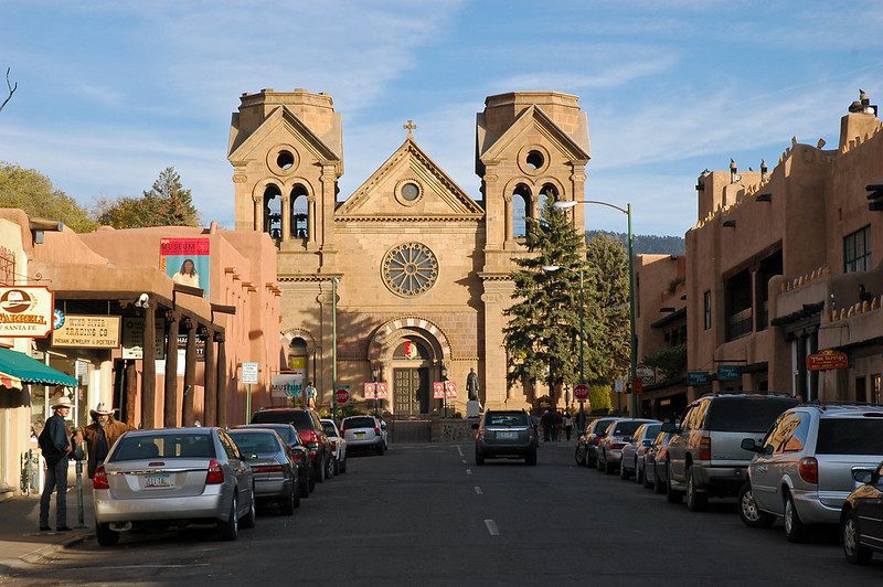 A street in Santa Fe, New Mexico.